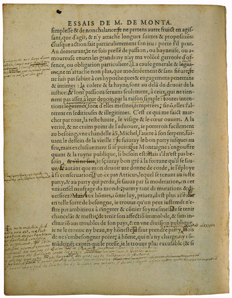 De l’Utile et De l’Honneste de Michel de Montaigne - Essais - Livre 3 Chapitre 1 - Édition de Bordeaux - 004