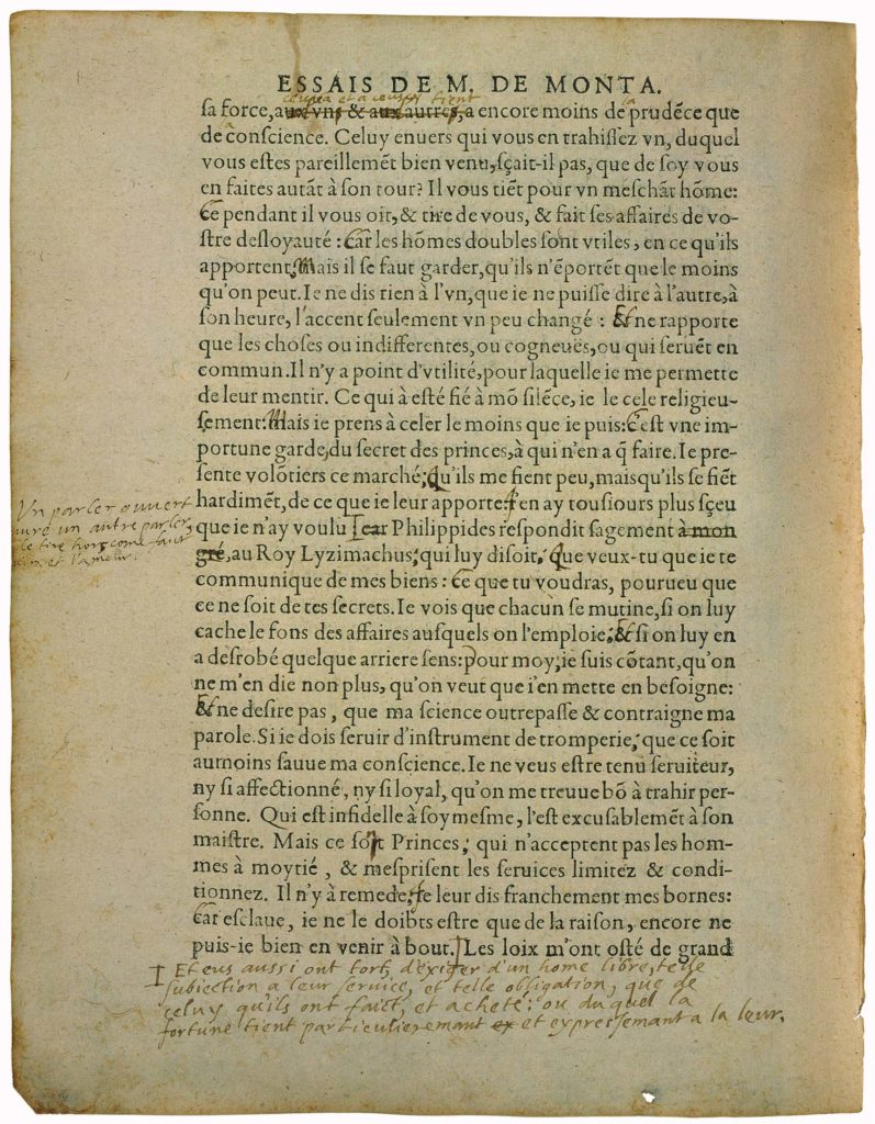 De l’Utile et De l’Honneste de Michel de Montaigne - Essais - Livre 3 Chapitre 1 - Édition de Bordeaux - 006