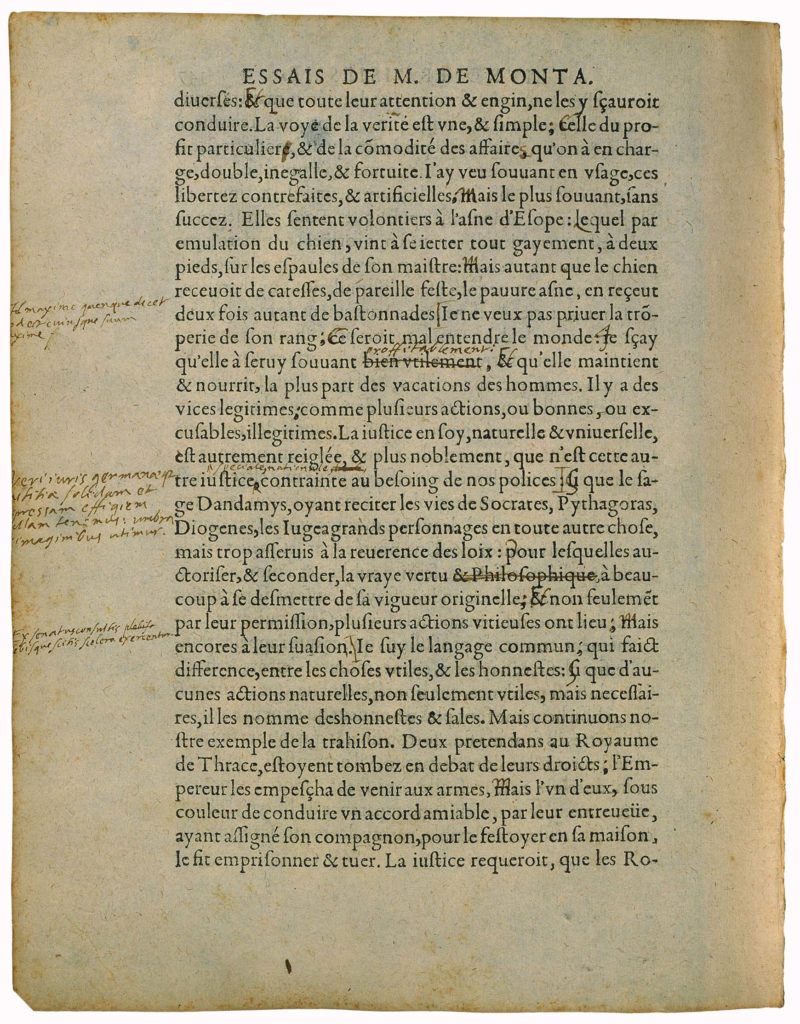 De l’Utile et De l’Honneste de Michel de Montaigne - Essais - Livre 3 Chapitre 1 - Édition de Bordeaux - 008