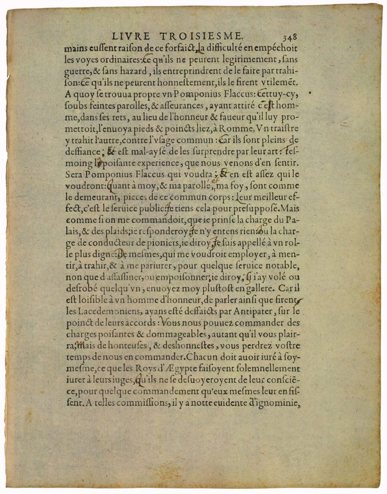 De l’Utile et De l’Honneste de Michel de Montaigne - Essais - Livre 3 Chapitre 1 - Édition de Bordeaux - 009