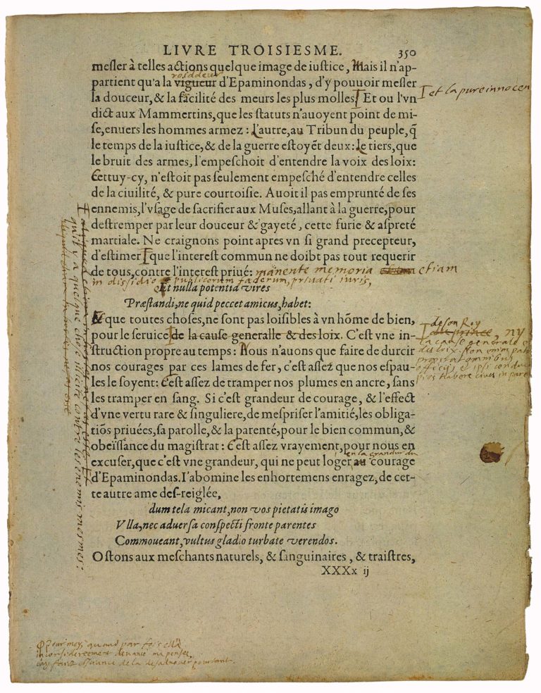 De l’Utile et De l’Honneste de Michel de Montaigne - Essais - Livre 3 Chapitre 1 - Édition de Bordeaux - 013