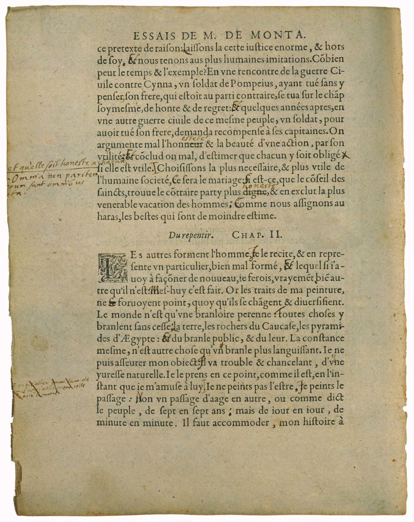 De l’Utile et De l’Honneste de Michel de Montaigne - Essais - Livre 3 Chapitre 1 - Édition de Bordeaux - 014