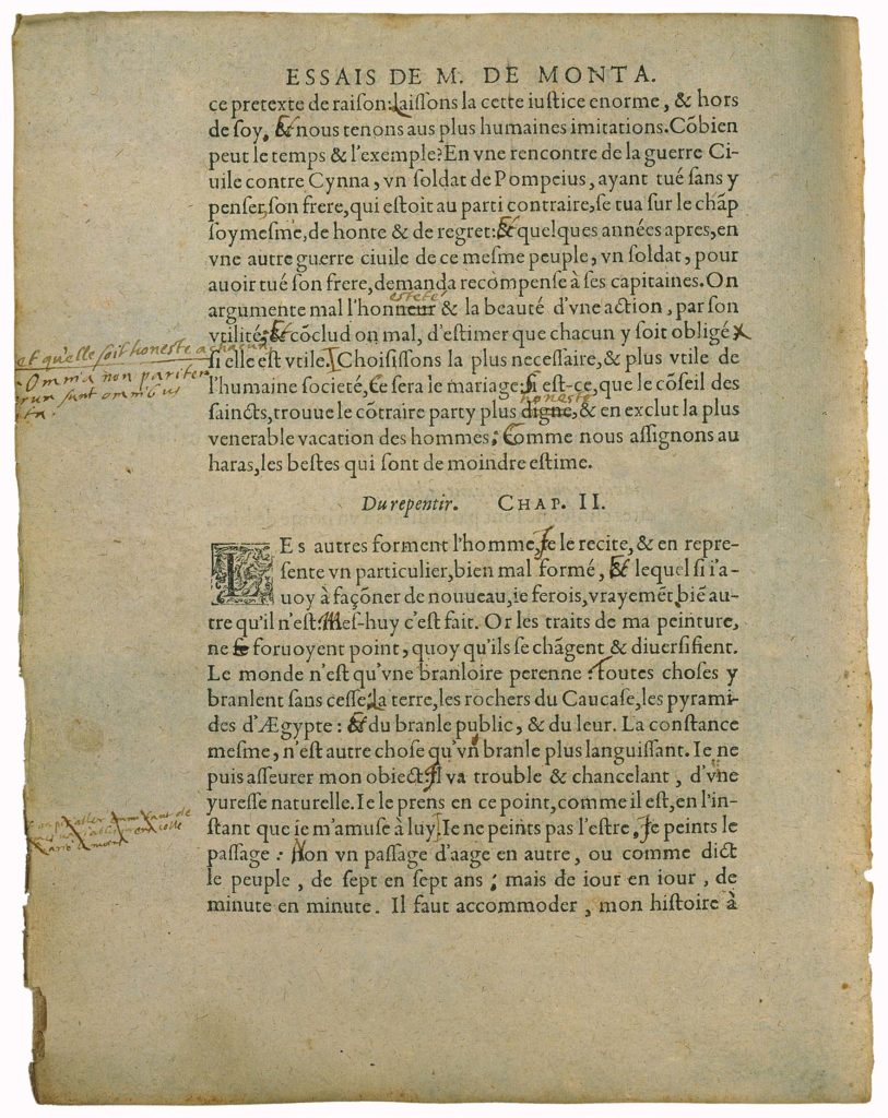 De l’Utile et De l’Honneste de Michel de Montaigne - Essais - Livre 3 Chapitre 1 - Édition de Bordeaux - 014