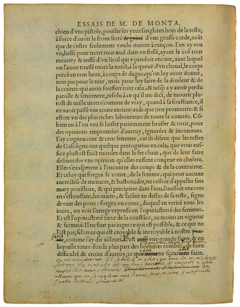 Defence De Seneque et De Plutarque de Michel de Montaigne - Essais - Livre 2 Chapitre 32 - Édition de Bordeaux - 005