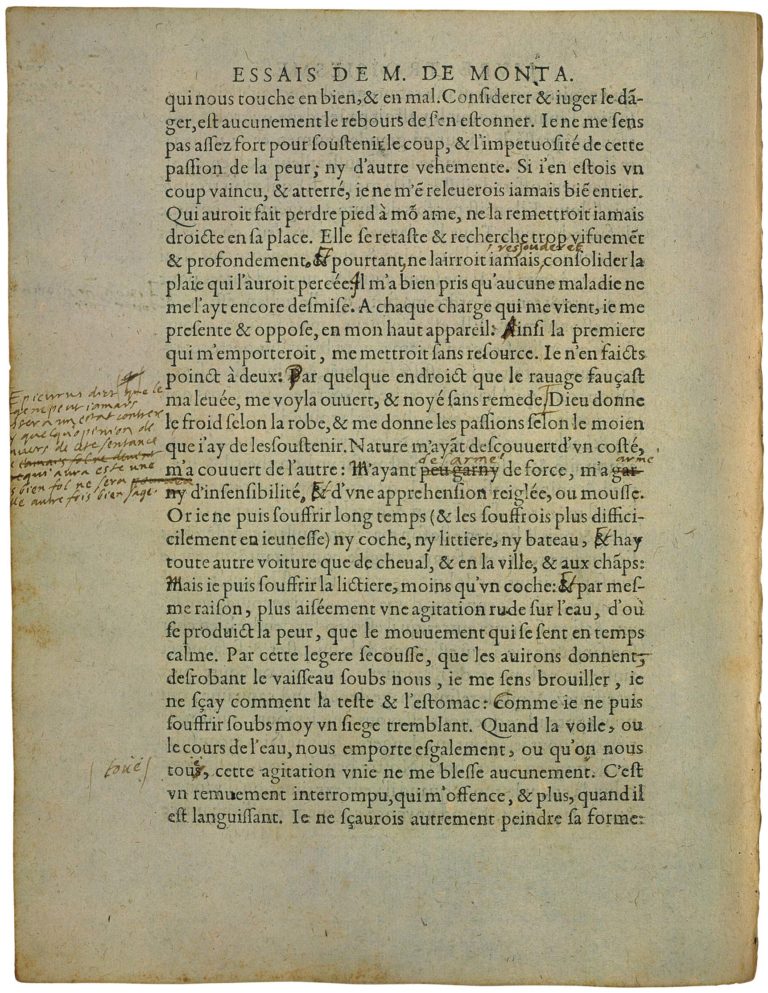 Des Coches de Michel de Montaigne - Essais - Livre 3 Chapitre 6 - Édition de Bordeaux - 003
