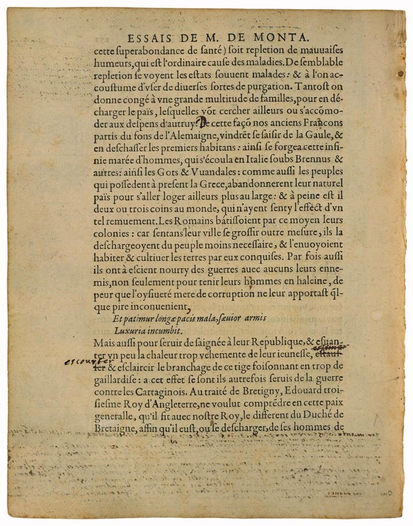 Des Mauvais Moyens Employés à Bonne Fin de Michel de Montaigne - Essais - Livre 2 Chapitre 23 - Édition de Bordeaux - 002