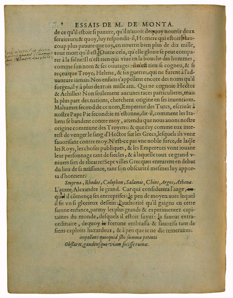 Des Plus Excellens Hommes de Michel de Montaigne - Essais - Livre 2 Chapitre 36 - Édition de Bordeaux - 004