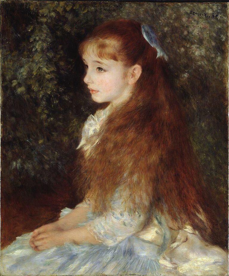 Elle Était Pâle, et Pourtant Rose... de Victor Hugo dans Les Contemplations - Tableau de Pierre-Auguste Renoir - Mlle Irène Cahen d'Anvers (La petite Irène) - 1880