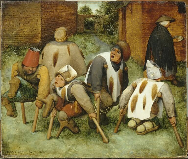 J'Aime l'Araignée et j'Aime l'Ortie... de Victor Hugo dans Les Contemplations - Peinture de Pieter Bruegel - Les mendiants - 1525