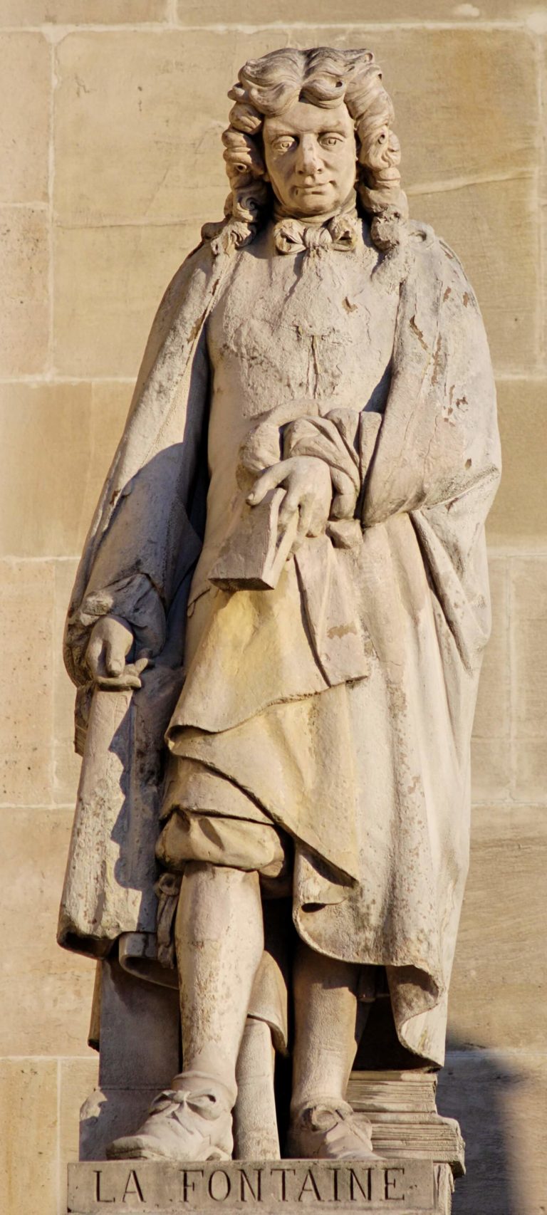 Jean de La Fontaine - Sculpture par Jean-Louis Jaley - Façade du palais du Louvre - 1853