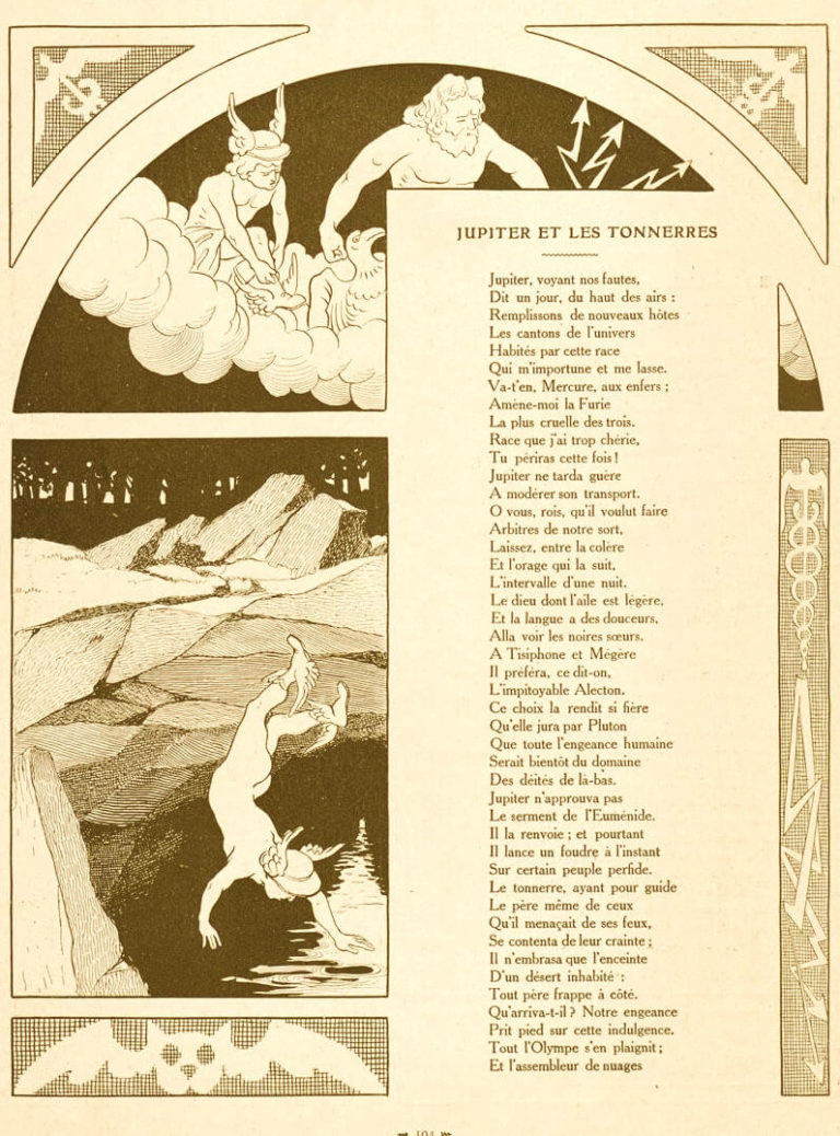 Jupiter et Les Tonnerres de Jean de La Fontaine dans Les Fables - Illustration de Benjamin Rabier - Page 1 sur 2 - 1906