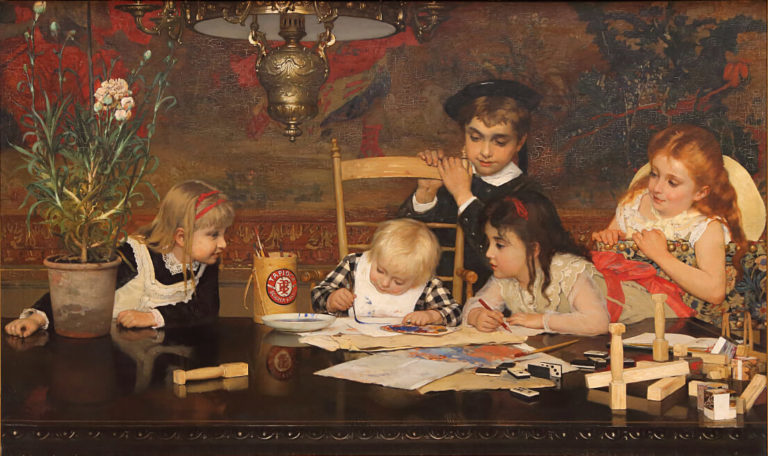 L'Enfant, Voyant l'Aïeule... de Victor Hugo dans Les Contemplations - Peinture de Jan Verhas - Le maître peintre - 1877