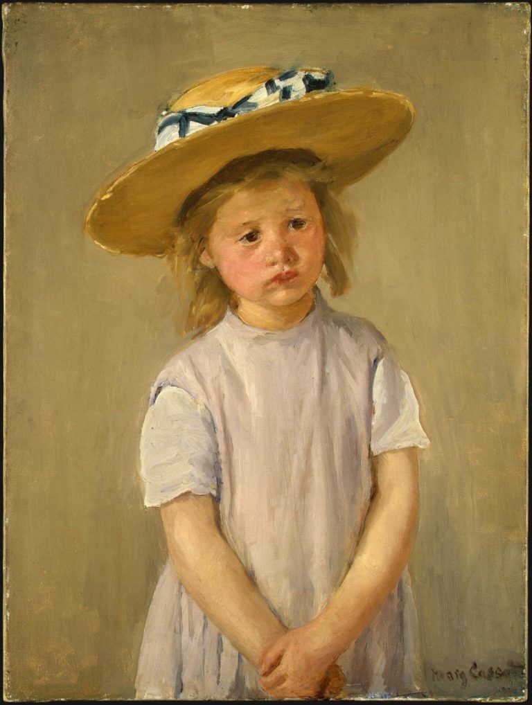 L'Enfant, Voyant l'Aïeule... de Victor Hugo dans Les Contemplations - Peinture de Mary Cassat - Enfant au chapeau de paille - 1886