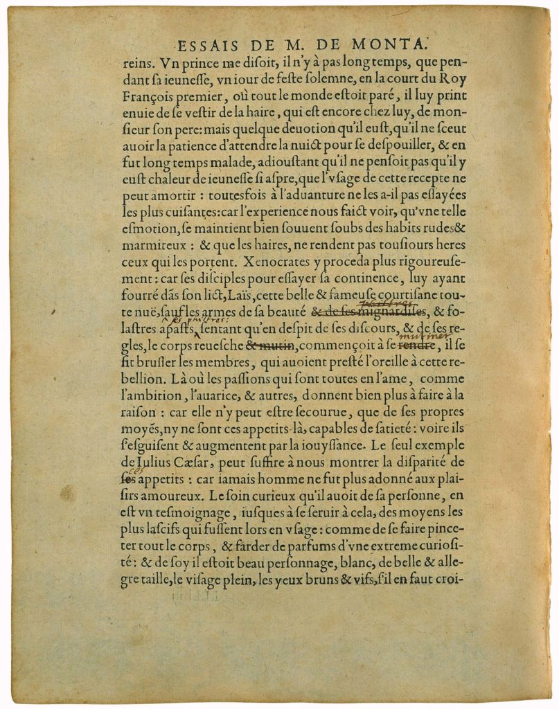 L’Histoire De Spurina de Michel de Montaigne - Essais - Livre 2 Chapitre 33 - Édition de Bordeaux - 002