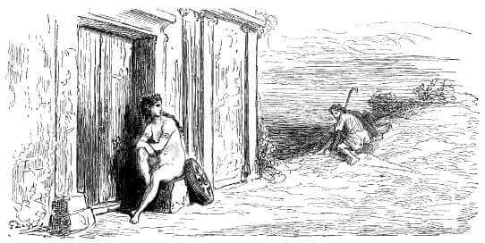 L’Homme Qui Court Après La Fortune, et l’Homme Qui l’Attend Dans Son Lit de Jean de La Fontaine dans Les Fables - Illustration de Gustave Doré - 1876