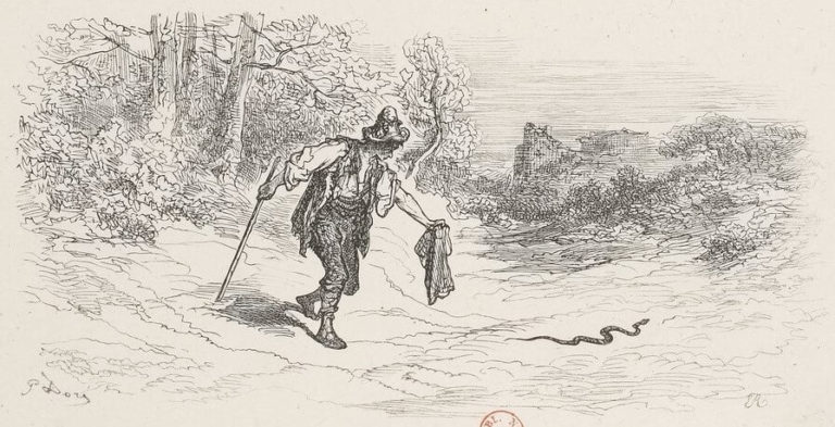 L’Homme et La Couleuvre de Jean de La Fontaine dans Les Fables - Illustration de Gustave Doré - 1876