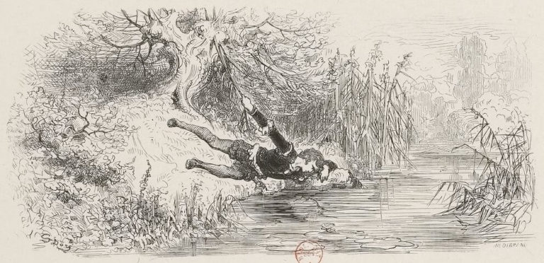 L’Homme et Son Image de Jean de La Fontaine dans Les Fables - Illustration de Gustave Doré - 1876