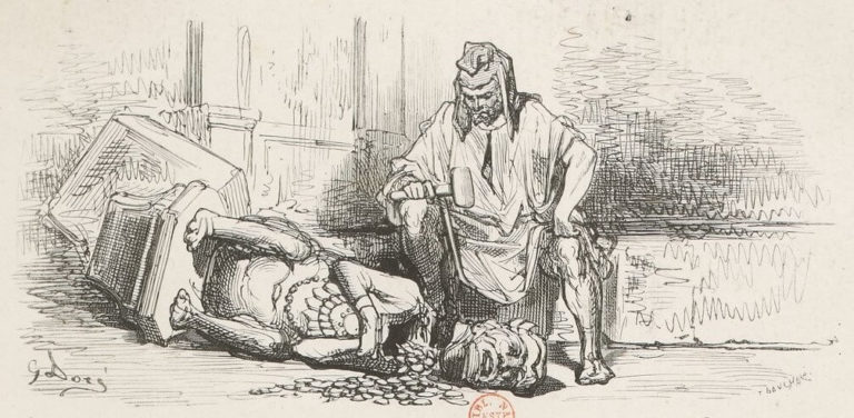 L’Homme et l’Idole de Bois de Jean de La Fontaine dans Les Fables - Illustration de Gustave Doré - 1876