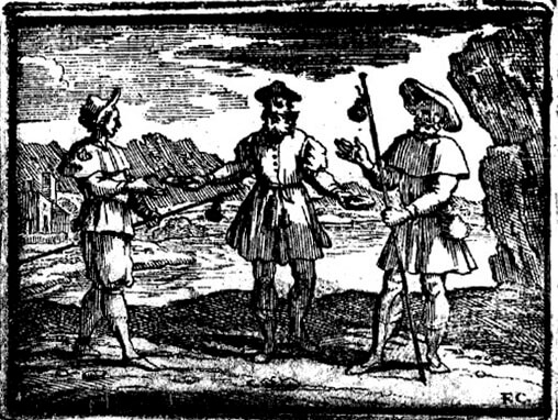 L’Huître et Les Plaideurs de Jean de La Fontaine dans Les Fables - Illustration de François Chauveau - 1688
