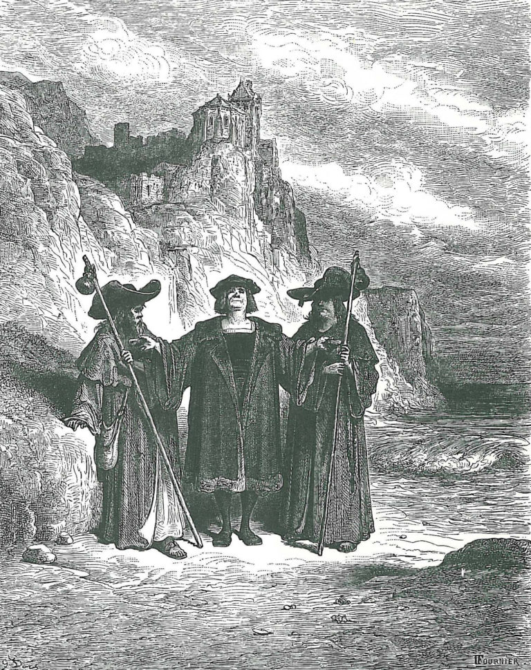 L’Huître et Les Plaideurs de Jean de La Fontaine dans Les Fables - Illustration de Gustave Doré gravée par Louis Édouard Fournier - 1876