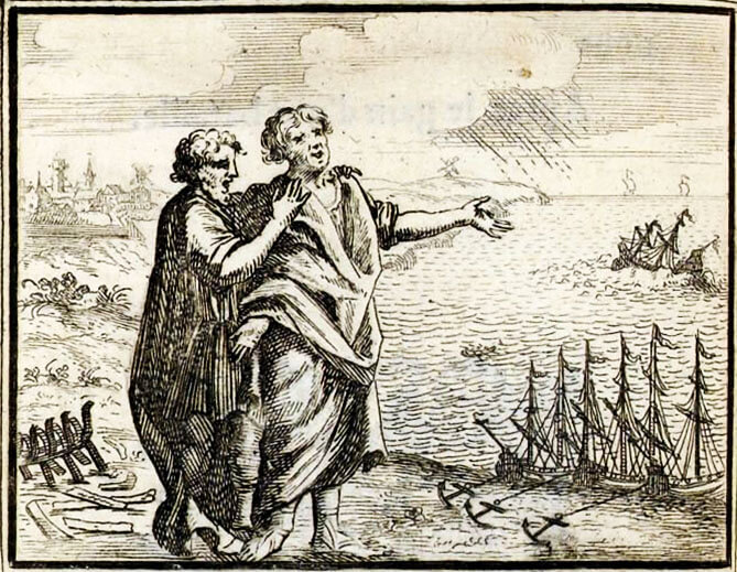 L’Ingratitude et l’Injustice Des Hommes Envers La Fortune de Jean de La Fontaine dans Les Fables - Illustration de François Chauveau - 1688