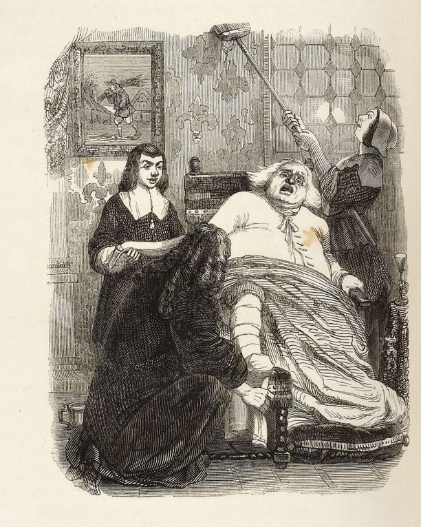La Goutte et l'Araignée de Jean de La Fontaine dans Les Fables - Illustration de Grandville - 1840