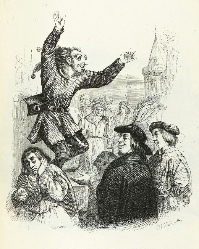 Le Fou qui Vend La Sagesse de Jean de La Fontaine dans Les Fables - Illustration de Grandville - 1840