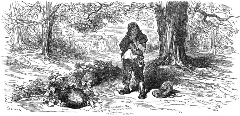 Le Gland et La Citrouille de Jean de La Fontaine dans Les Fables - Illustration de Gustave Doré - 1876