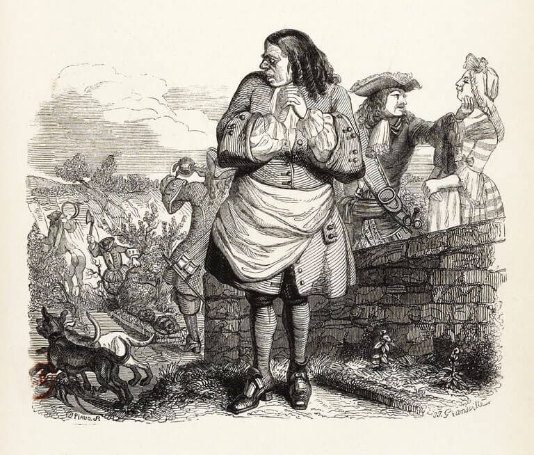 Le Jardinier et Son Seigneur de Jean de La Fontaine dans Les Fables - Illustration de Grandville - 1840
