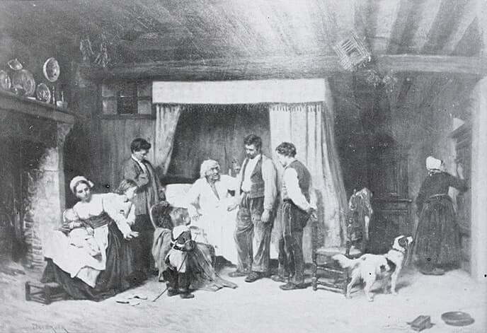 Le Laboureur et Ses Enfants de Jean de La Fontaine dans Les Fables - Illustration de Théophile Emmanuel Duverger - 1865