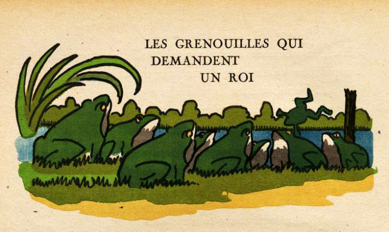 Les Grenouilles Qui Demandent Un Roi de Jean de La Fontaine dans Les Fables - Illustration de André Hellé - 1946