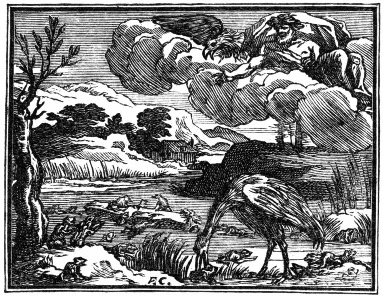 Les Grenouilles Qui Demandent Un Roi de Jean de La Fontaine dans Les Fables - Illustration de François Chauveau - 1688