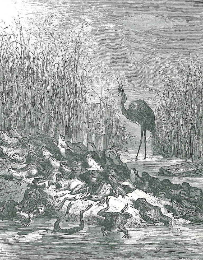 Les Grenouilles Qui Demandent Un Roi de Jean de La Fontaine dans Les Fables - Illustration de Gustave Doré - 1876