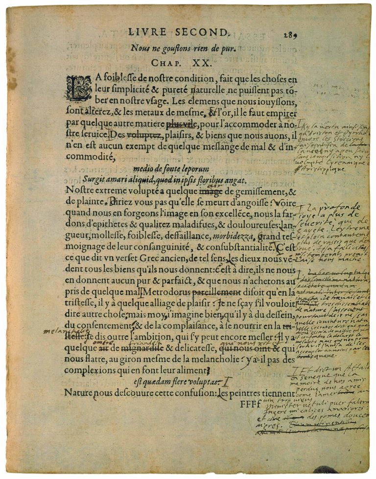 Nous Ne Goûtons Rien de Pur de Michel de Montaigne - Essais - Livre 2 Chapitre 20 - Édition de Bordeaux - 001