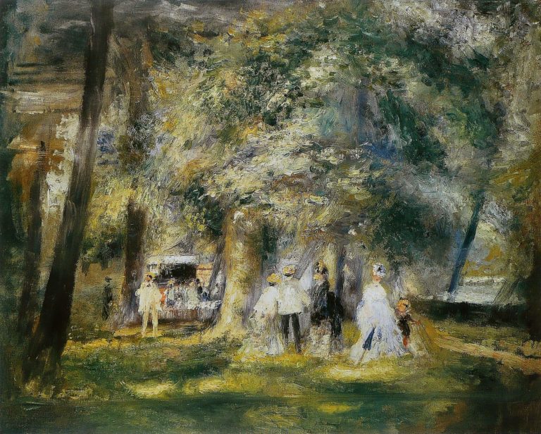 Ô Souvenirs ! Printemps ! Aurore !... de Victor Hugo dans Les Contemplations - Peinture de Auguste Renoir - Dans le parc de Saint-Cloud - 1866