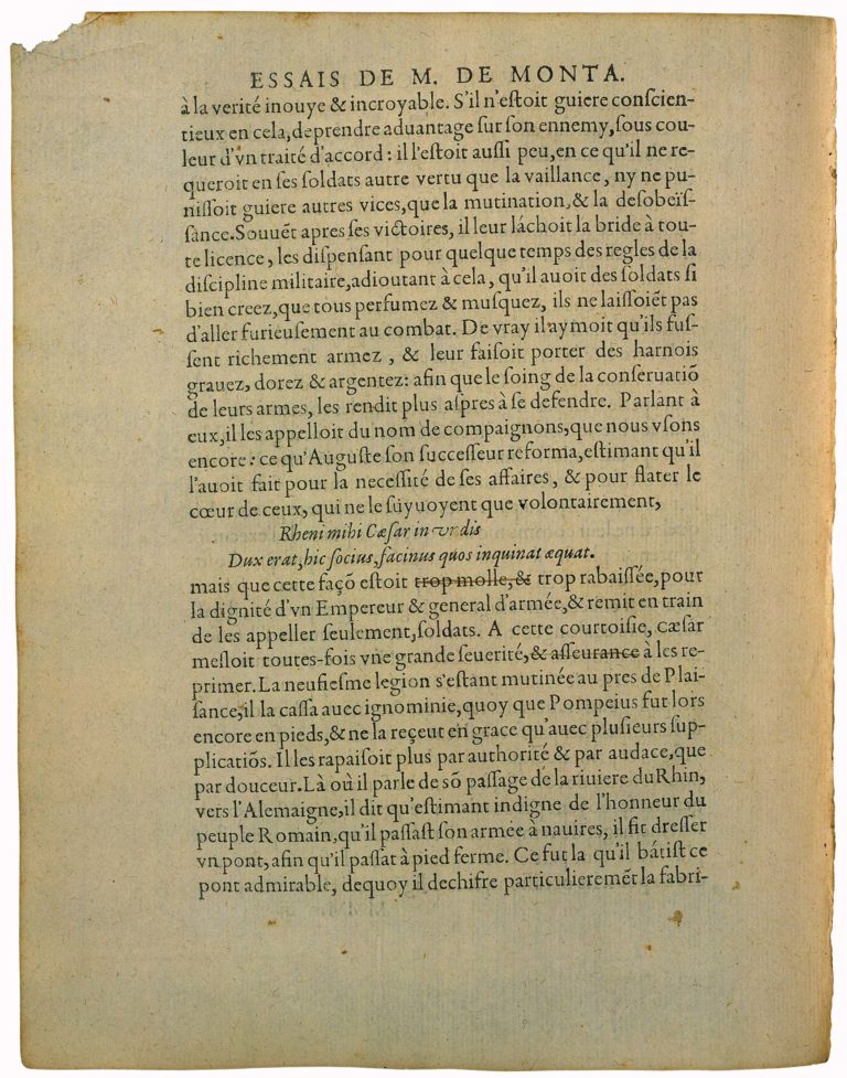 Observations Sur Les Moyens De Faire La Guerre de Julius Cæsar de Michel de Montaigne - Essais - Livre 2 Chapitre 34 - Édition de Bordeaux - 003