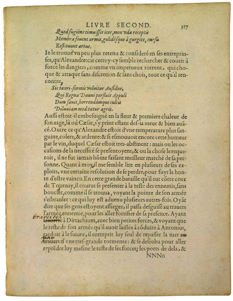 Observations Sur Les Moyens De Faire La Guerre de Julius Cæsar de Michel de Montaigne - Essais - Livre 2 Chapitre 34 - Édition de Bordeaux - 006