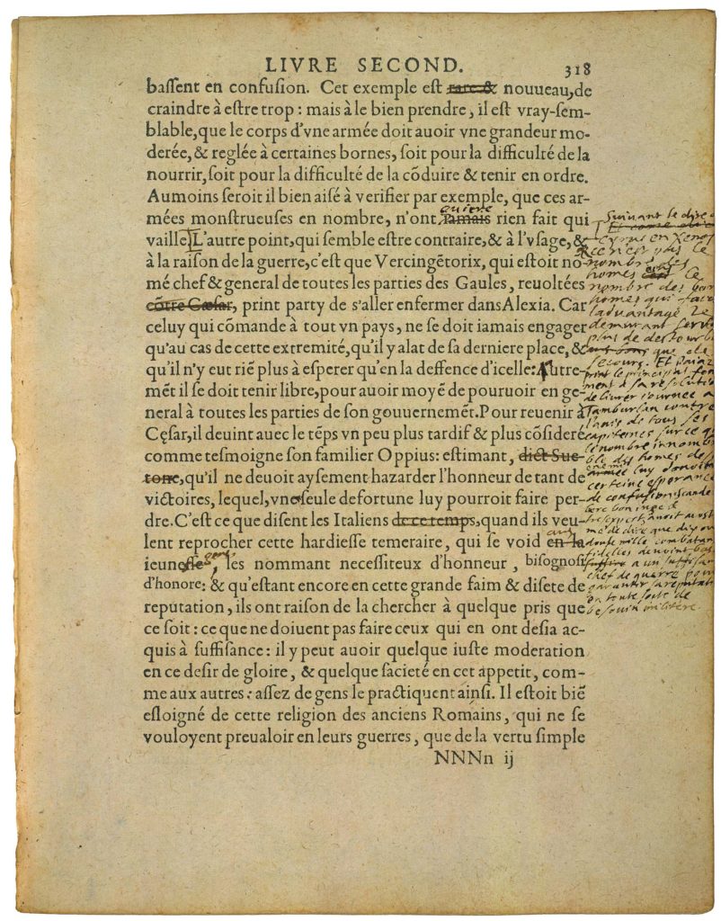 Observations Sur Les Moyens De Faire La Guerre de Julius Cæsar de Michel de Montaigne - Essais - Livre 2 Chapitre 34 - Édition de Bordeaux - 008