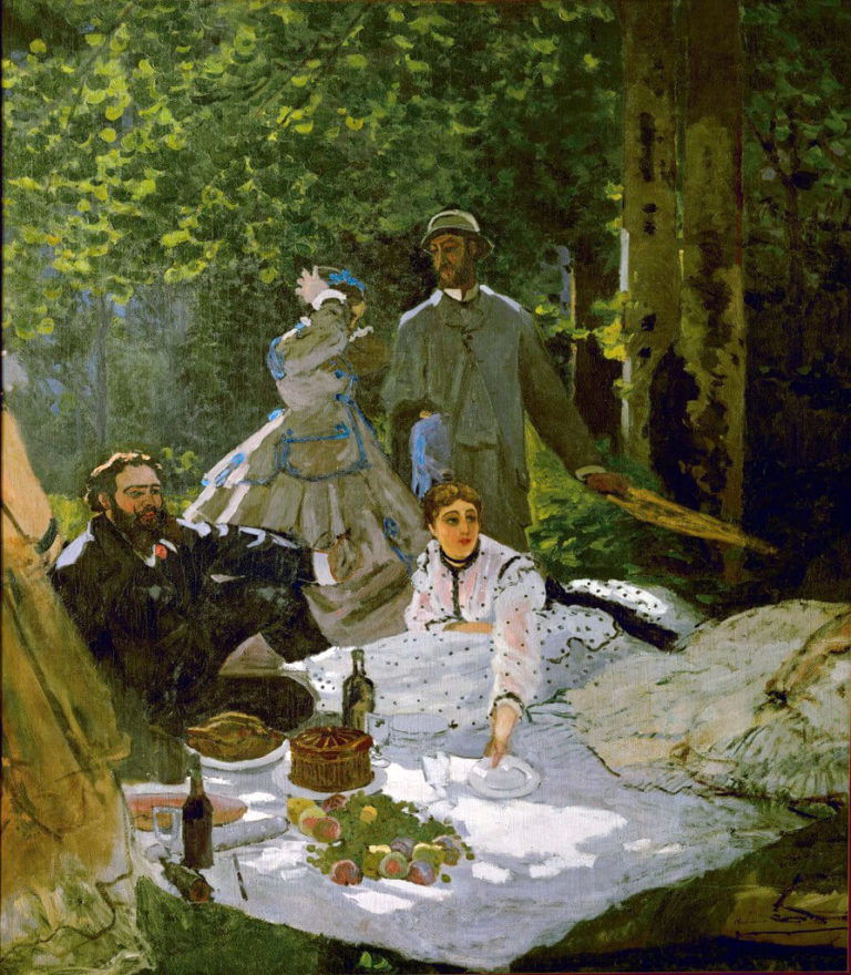 On Vit, On Parle… de Victor Hugo dans Les Contemplations - Peinture de Claude Monet - Le déjeuner sur l'herbe - Fragment de droite - 1866