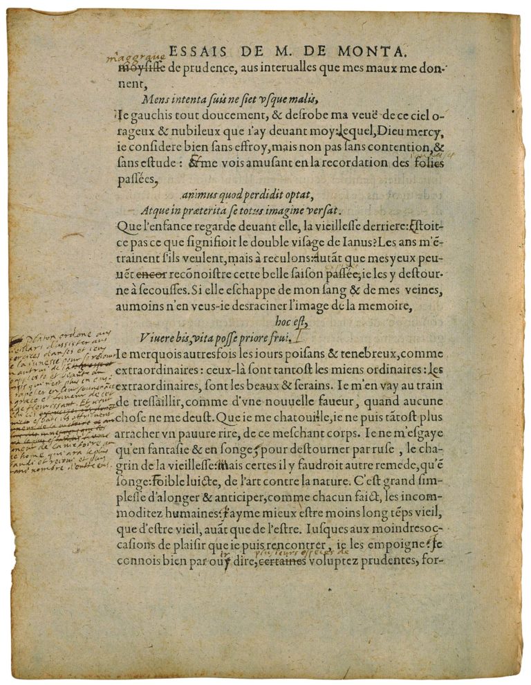 Sur Des Vers De Virgile de Michel de Montaigne - Essais - Livre 3 Chapitre 5 - Édition de Bordeaux - 002