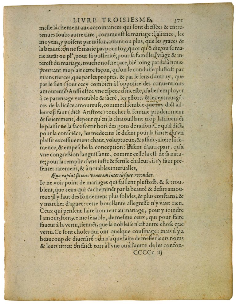 Sur Des Vers De Virgile de Michel de Montaigne - Essais - Livre 3 Chapitre 5 - Édition de Bordeaux - 009