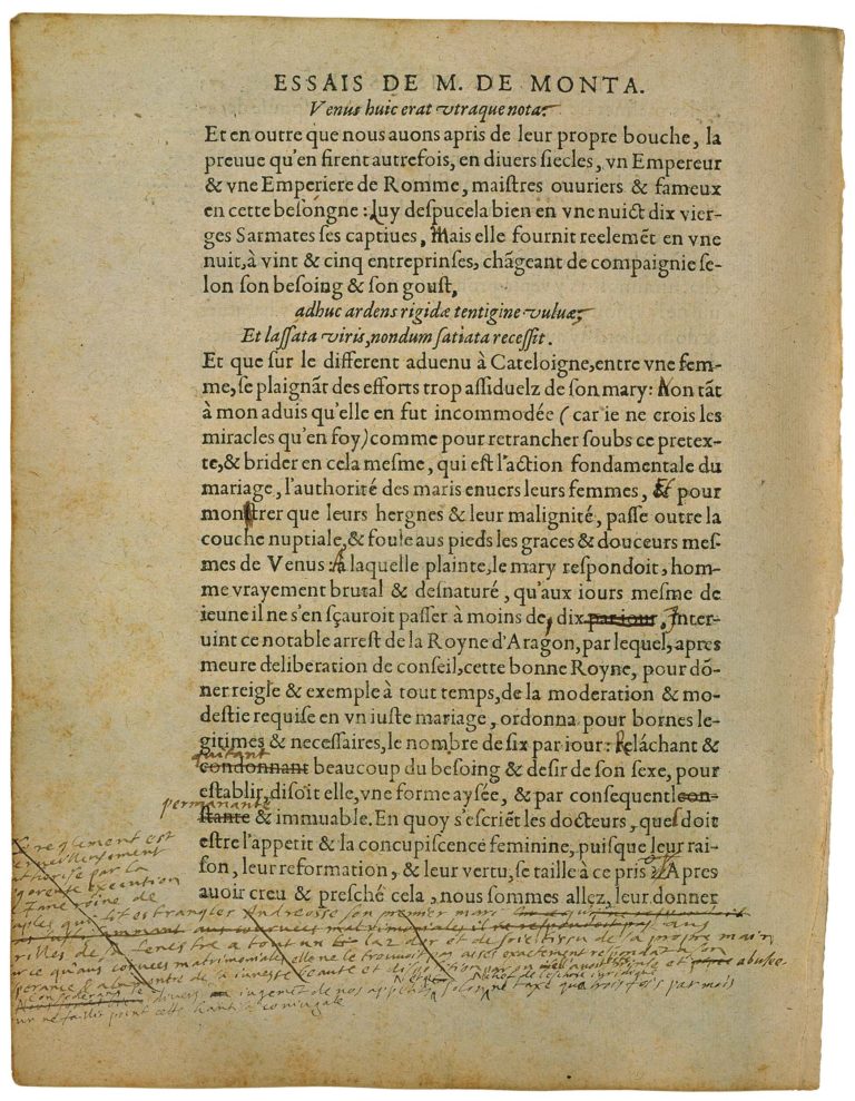 Sur Des Vers De Virgile de Michel de Montaigne - Essais - Livre 3 Chapitre 5 - Édition de Bordeaux - 014