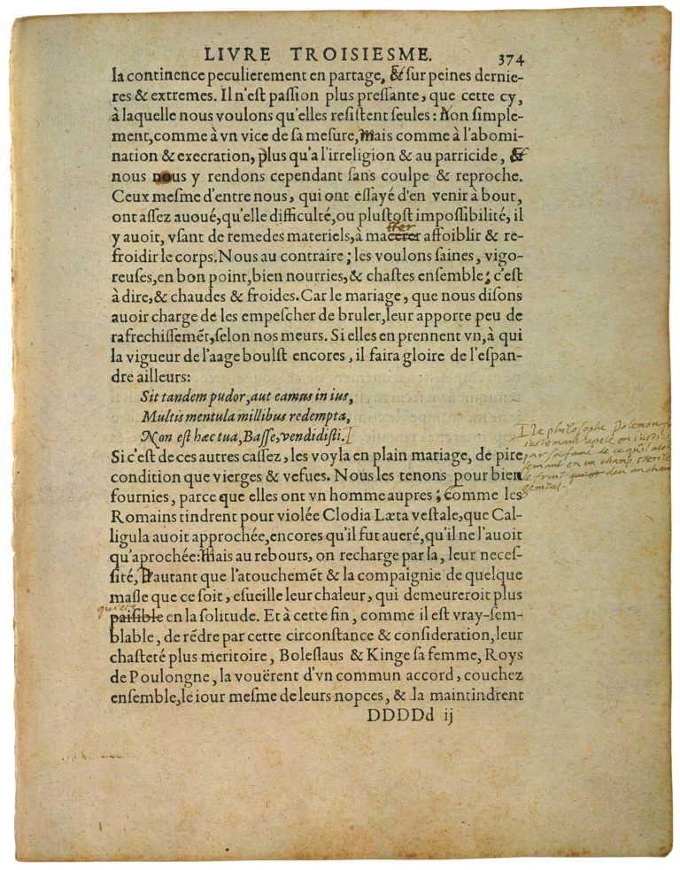 Sur Des Vers De Virgile de Michel de Montaigne - Essais - Livre 3 Chapitre 5 - Édition de Bordeaux - 015
