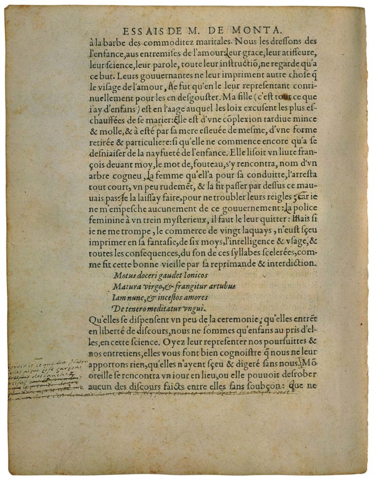 Sur Des Vers De Virgile de Michel de Montaigne - Essais - Livre 3 Chapitre 5 - Édition de Bordeaux - 016