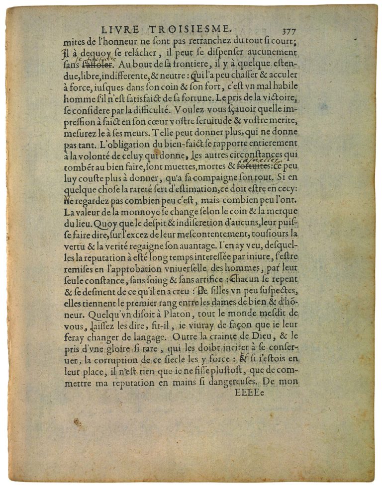 Sur Des Vers De Virgile de Michel de Montaigne - Essais - Livre 3 Chapitre 5 - Édition de Bordeaux - 021