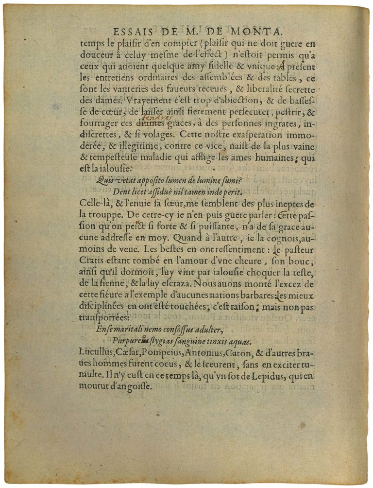 Sur Des Vers De Virgile de Michel de Montaigne - Essais - Livre 3 Chapitre 5 - Édition de Bordeaux - 022