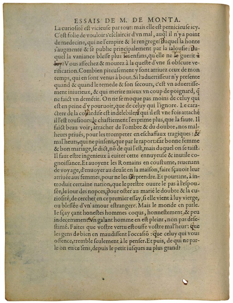 Sur Des Vers De Virgile de Michel de Montaigne - Essais - Livre 3 Chapitre 5 - Édition de Bordeaux - 028