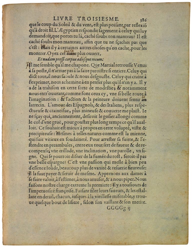 Sur Des Vers De Virgile de Michel de Montaigne - Essais - Livre 3 Chapitre 5 - Édition de Bordeaux - 038