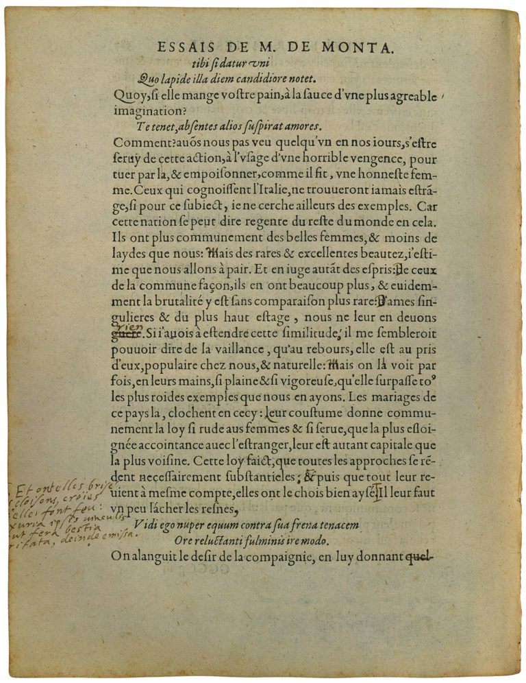 Sur Des Vers De Virgile de Michel de Montaigne - Essais - Livre 3 Chapitre 5 - Édition de Bordeaux - 041