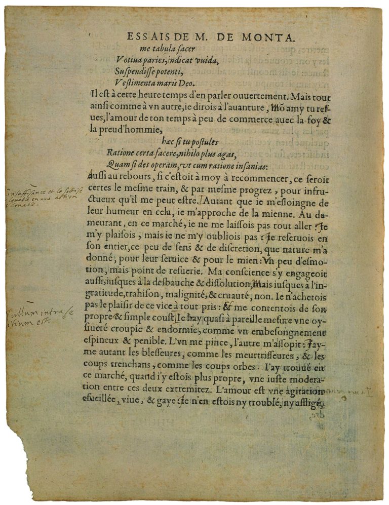 Sur Des Vers De Virgile de Michel de Montaigne - Essais - Livre 3 Chapitre 5 - Édition de Bordeaux - 047